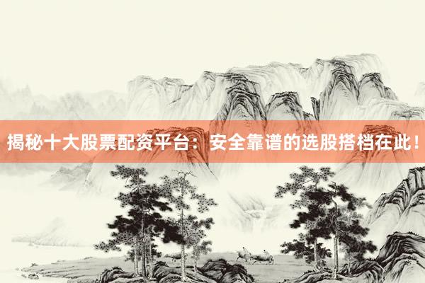 揭秘十大股票配资平台：安全靠谱的选股搭档在此！