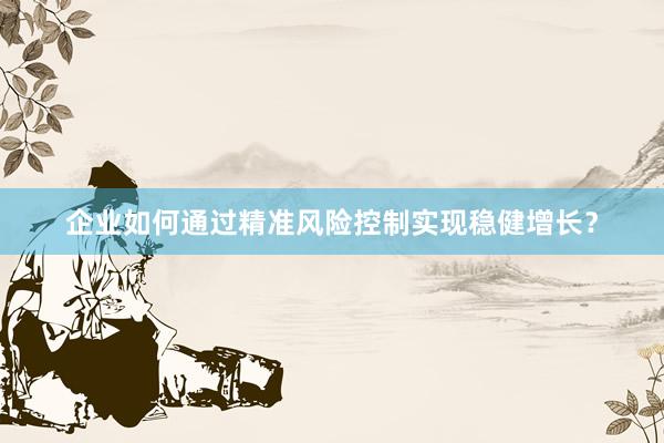 企业如何通过精准风险控制实现稳健增长？
