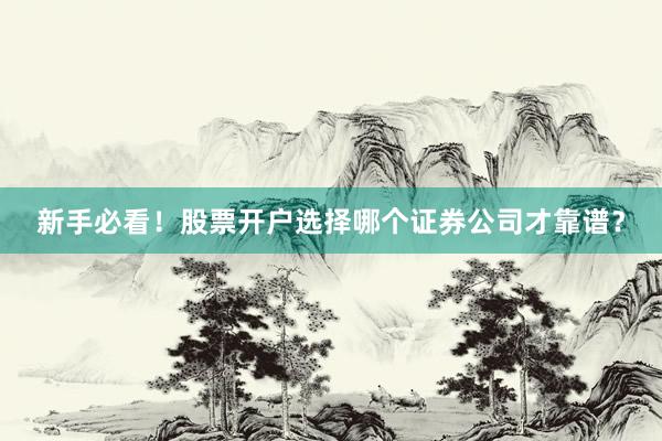 新手必看！股票开户选择哪个证券公司才靠谱？