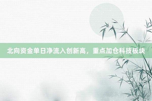 北向资金单日净流入创新高，重点加仓科技板块