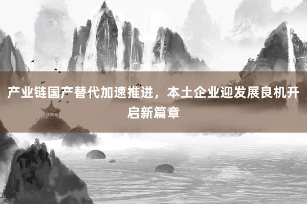 产业链国产替代加速推进，本土企业迎发展良机开启新篇章