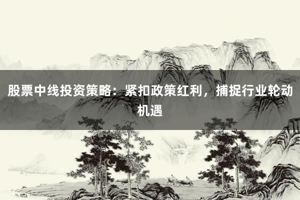 股票中线投资策略：紧扣政策红利，捕捉行业轮动机遇