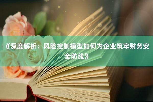 《深度解析：风险控制模型如何为企业筑牢财务安全防线》