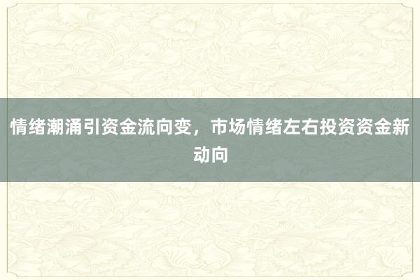 情绪潮涌引资金流向变，市场情绪左右投资资金新动向